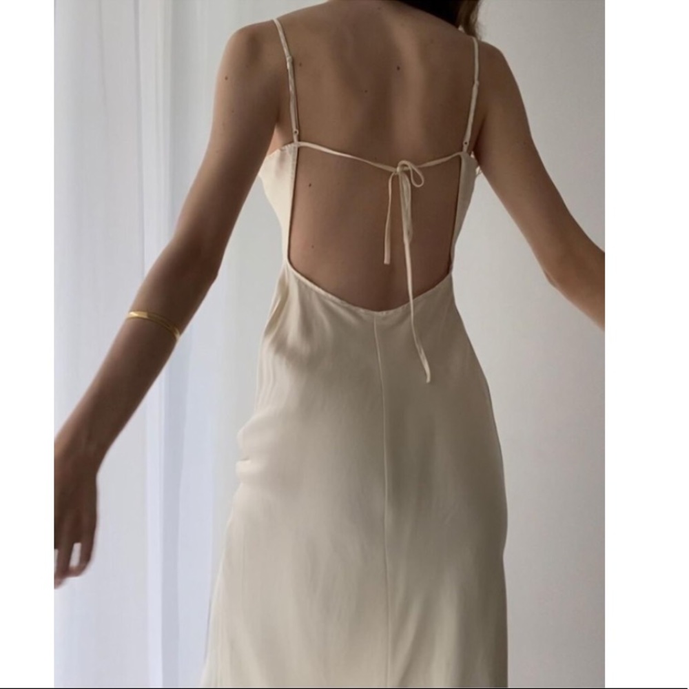 Vintage Y2K 100% Silk Beaded Dress Silk Slip Dress Vintage Beaded Dress Wedding - Picture 14 of 16